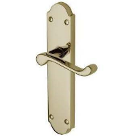 M.Marcus Project Hardware Kensington Door Handle on Latch Plate Polished Brass