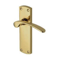 M.Marcus Project Hardware Luca Door Handle on Latch Plate Polished Brass