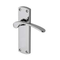 M.Marcus Project Hardware Luca Door Handle on Latch Plate Polished Chrome