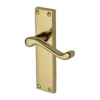 M.Marcus Project Hardware Malvern Door Handle on Latch Plate Polished Brass