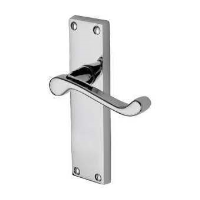 M.Marcus Project Hardware Malvern Door Handle on Latch Plate Polished Chrome