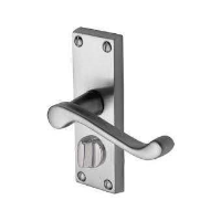 M.Marcus Project Hardware Malvern Door Handle on Short Privacy Plate Satin Chrome