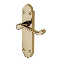 M.Marcus Project Hardware Milton Door Handle on Latch Plate Polished Brass