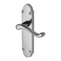 M.Marcus Project Hardware Milton Door Handle on Latch Plate Polished Chrome