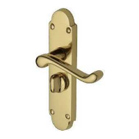 M.Marcus Project Hardware Milton Door Handle on Privacy Plate Polished Brass