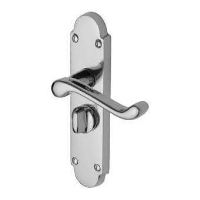 M.Marcus Project Hardware Milton Door Handle on Privacy Plate Polished Chrome
