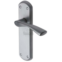 Sorrento Atlanta Door Handle on Latch Plate Satin Chrome