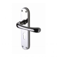 Sorrento Donna Door Handle on Euro Plate Polished Chrome