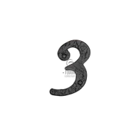 The Tudor Collection 102mm '3' House Number Matt Black Powder Coated