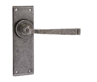 Valley Forge Lever Handle On Latch Plate Pewter