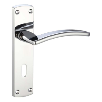 Zoo Architectural Hardware Toledo Door Handle on Lock Plate Polished Chrome