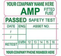 Safety Test PAT Numbered Labels In Bolton