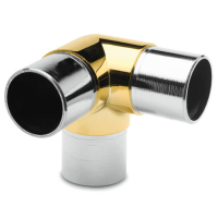 3 Way Elbow Tube Connector - 90 Degree - Brass Finish