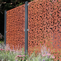 Branches Garden Screen - 3 Panel Kit - Corten Steel