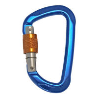 Carabiner - Locking Screwgate - Asymmetric D - Blue