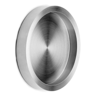 Circular Door Grip - Flat Mount - Stainless Steel
