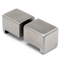 Door Knob - Square - Glass Mount - Stainless Steel