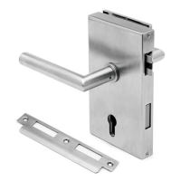 Door Lock - Lever Handle, Left Hand, Stainless Steel