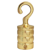 End Hook Rope Fitting - Polished Brass