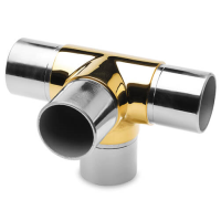 Flush Tee Tube Connector with One Outlet - Brass Finish