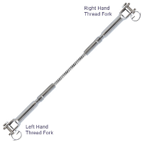 Fork Wire Rope Assembly - Adjustable - Stainless Steel