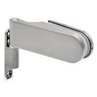 Glass Door Hinge - Glass/Wall Fixing - Long D Shape