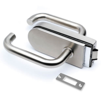 Glass Door Latch - D Shape Back Plate and Lever Handle