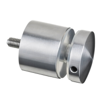 Long Round Glass Clamp - Flat Mount - Stainless Steel