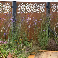 Privacy Garden Screen - 3 Panel Kit - Corten Steel