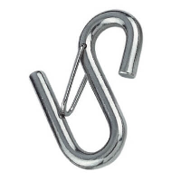 S Hook with Safety Latch - Stainless Steel