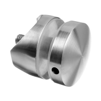 Short Round Glass Clamp - Tube Mount - Stainless Steel
