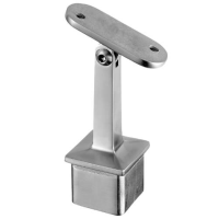 Square Adjustable Handrail Saddle - In-Line - Flat