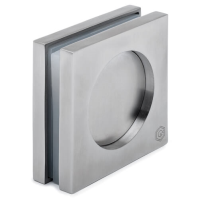 Square Door Grip - Glass Mount - Stainless Steel