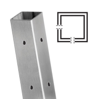 Square Stainless Steel Baluster CORNER Post,  Drilled