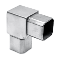 Square Tube Connector - 90 Degree - Stainless Steel