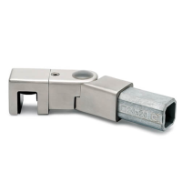 Square Tube Insert with Glass Clamp - Adjustable Angle