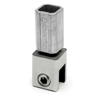 Square Tube Insert with Glass Clamp - Vertical Mount