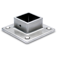 Square Wall and Floor Flange - Bar Foot Rail