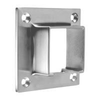 Square Wall Flange for Handrail - Glass Balustrade