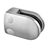 Stainless Steel Glass Clamp - D-shape - Flat Mount