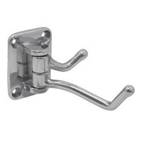 Swing Arm Double Coat Hook - Stainless Steel