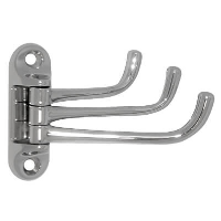 Swing Arm Triple Coat Hook - Stainless Steel