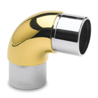 Tube Connector - 90 Degree Curved Elbow - Brass Finish