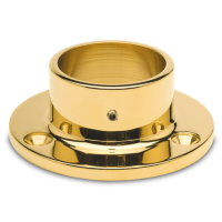 Wall and Floor Flange - Brass Finish - Bar Foot Rail