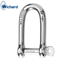 Wichard Long D Shackle - Self Locking - Stainless Steel