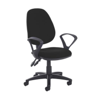 Jota high back PCB operator chair with fixed arms - Havana Black