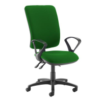 Senza extra high back operator chair with fixed arms - Lombok Green