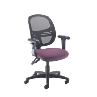 Jota Mesh medium back operators chair with adjustable arms - Bridgetown Purple