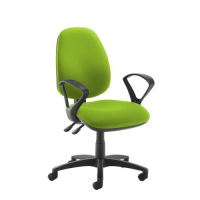 Jota high back operator chair with fixed arms - green