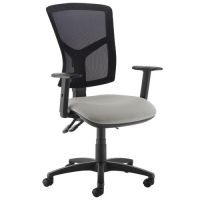 Senza high mesh back operator chair with adjustable arms - Slip Grey